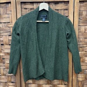 Tahari Women's Merino Wool Deep Green Cardigan